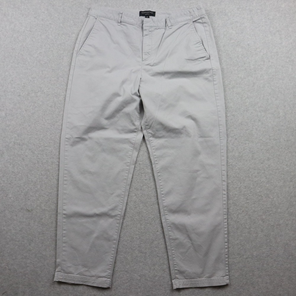 Banana Republic Pants Womens 10 Chino Casual Stretch Flex Flat Front Light Gray